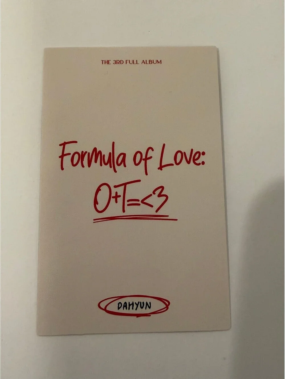 Twice Dahyun FORMULA OF LOVE Scratch Photocard